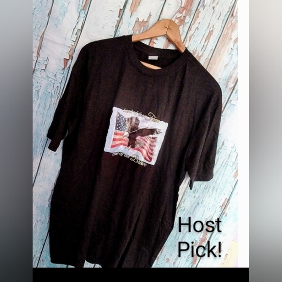 Vintage Other - 🌜5 for $10 Sale!🌛Eagle USA American Flag Black T-shirt Size Large